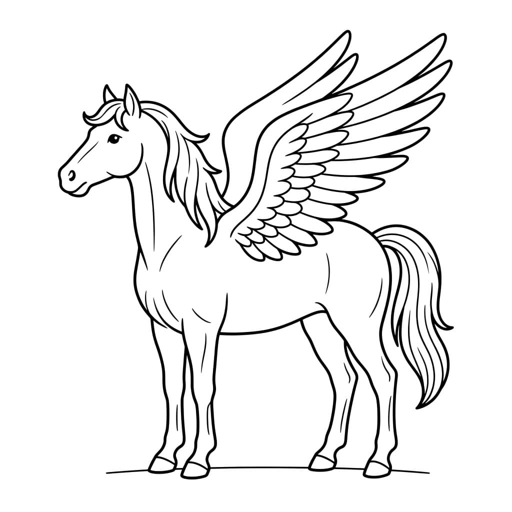 ระบายสี เพกาซัสยืนสง่า