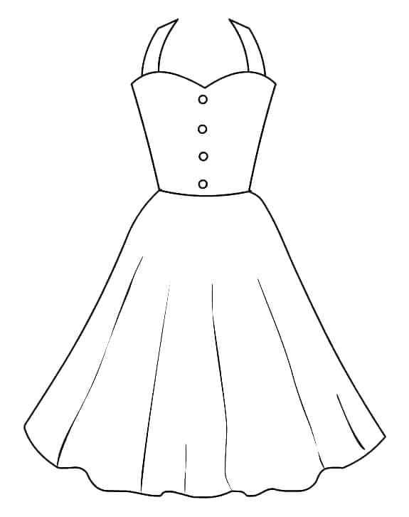 ระบายสี พิมพ์ลายชุดเดรสสวยงาม