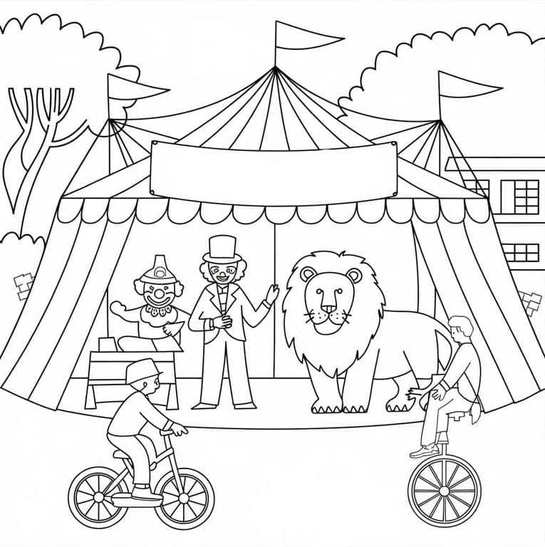 ระบายสี พิมพ์ภาพละครสัตว์ได้ฟรี