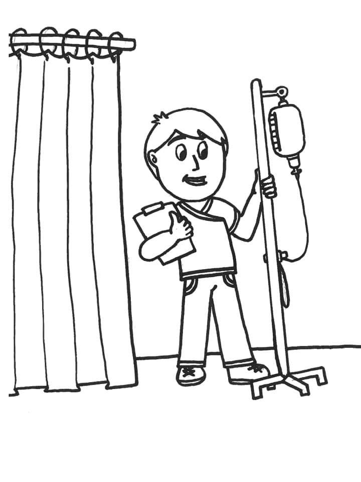 ระบายสี ผู้ช่วยชุมชน พยาบาลชาย