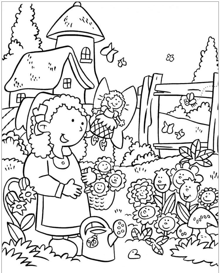 ระบายสี ผู้หญิงที่รักสวนธรรมชาติ