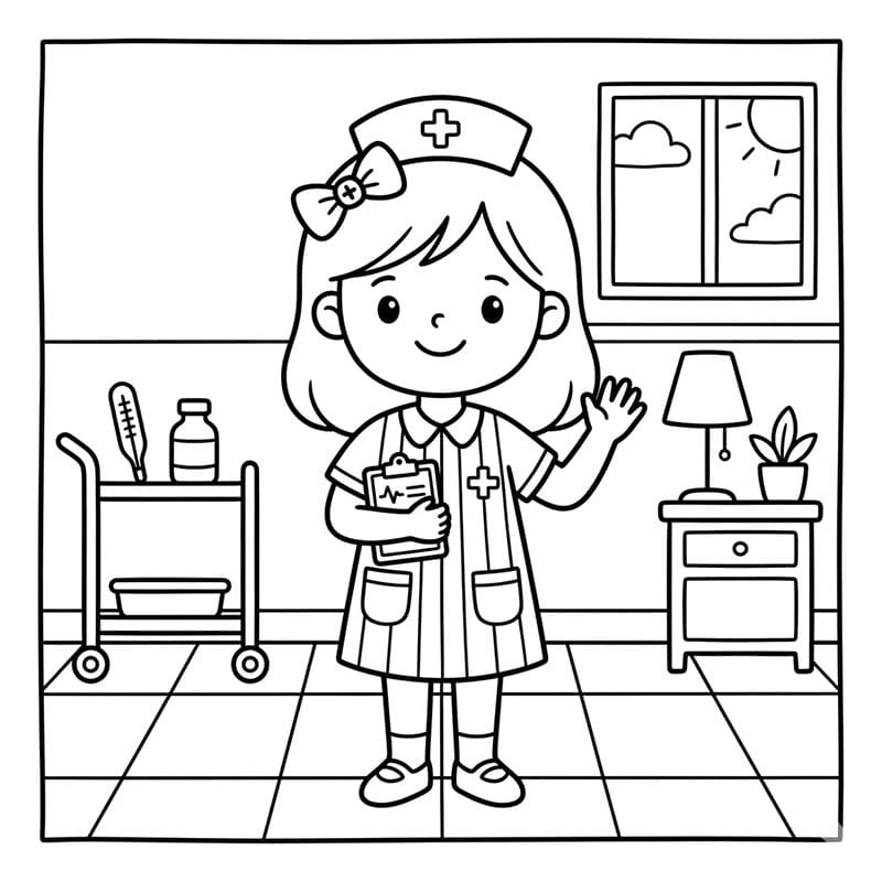 ระบายสี พยาบาลเด็กน่ารัก