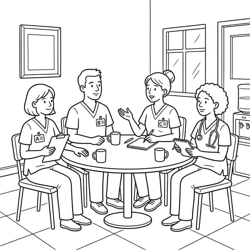 ระบายสี พยาบาลพักรับประทานอาหาร