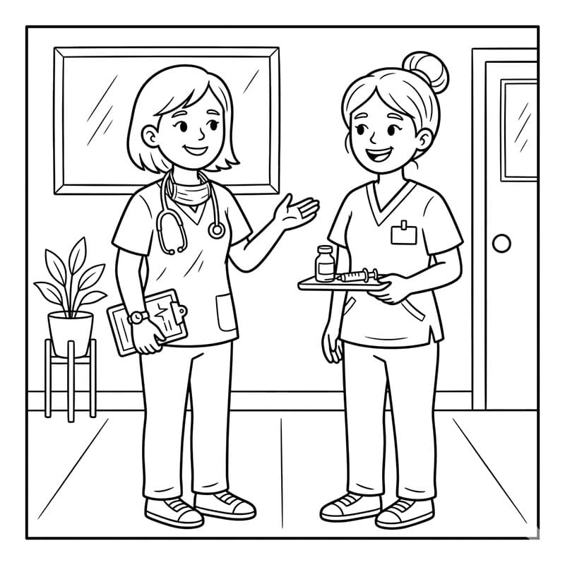 ระบายสี พยาบาลประชุมงาน