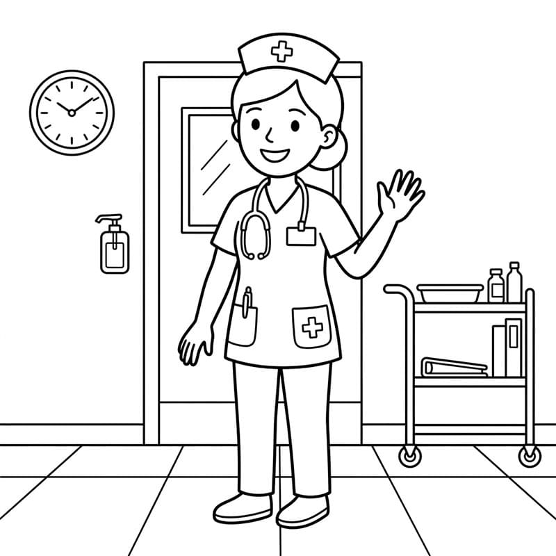 ระบายสี พยาบาลทักทายผู้ป่วย