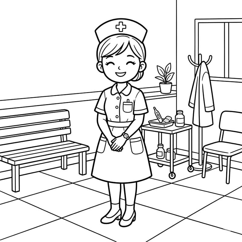 ระบายสี พยาบาลต้อนรับ
