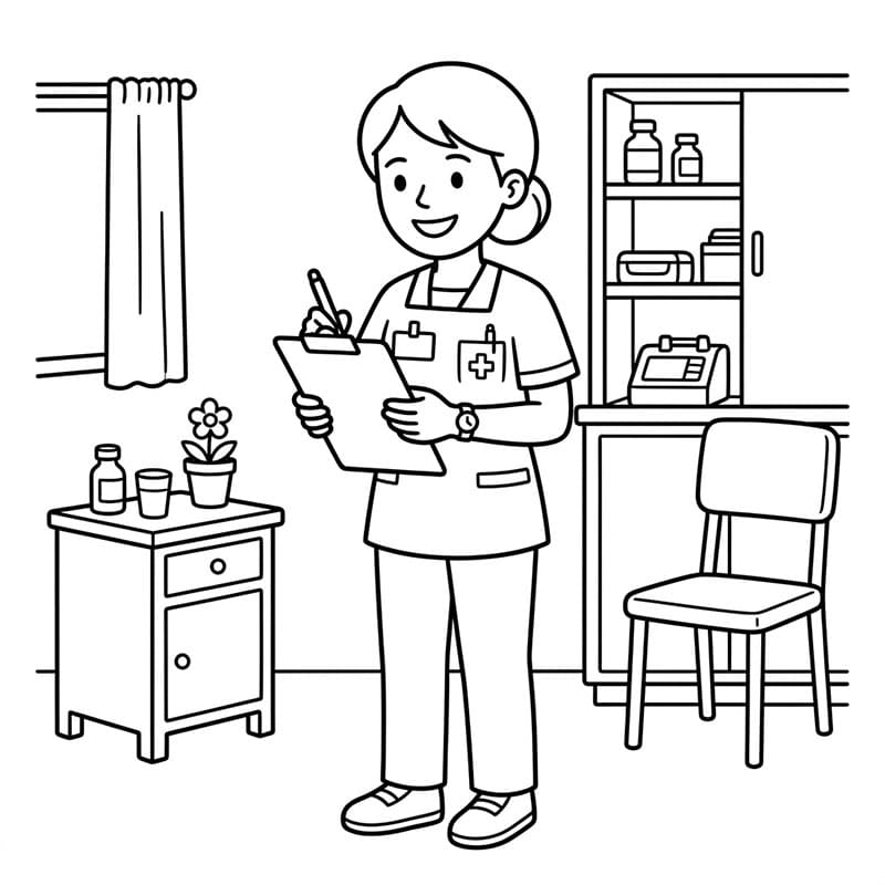 ระบายสี พยาบาลอ่านเวชระเบียน