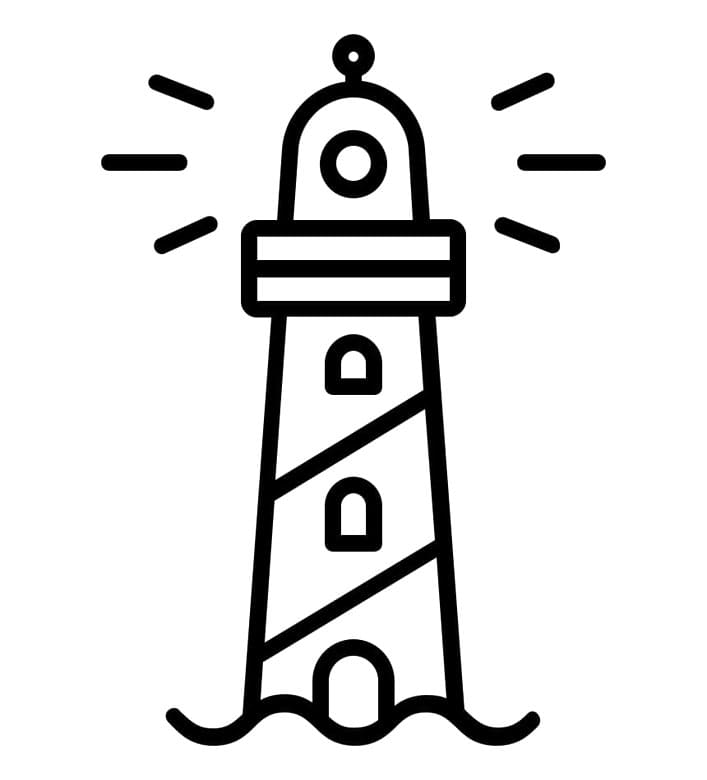 ระบายสี ประภาคารแบบง่ายสำหรับเด็ก