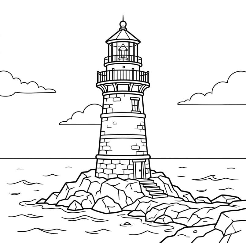 ระบายสี ประภาคารเดียวดาย