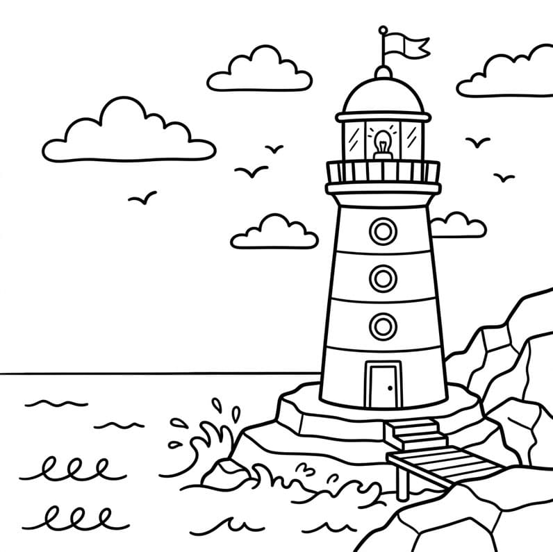 ระบายสี ประภาคารฝูงนก