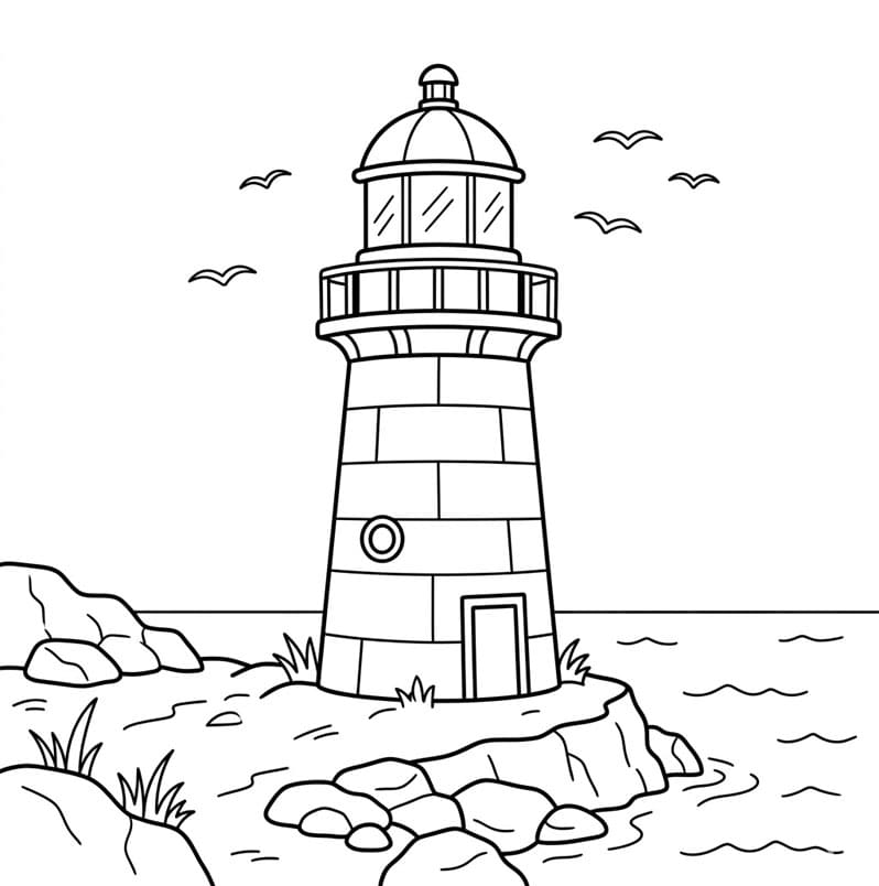 ระบายสี ประภาคารลมทะเล