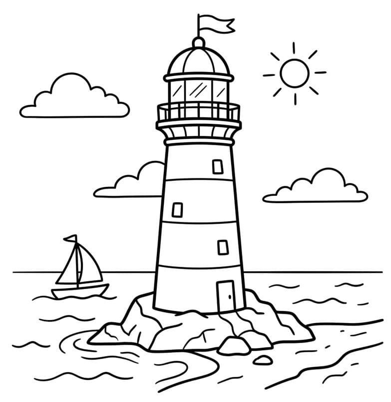 ระบายสี ประภาคารเรือใบ