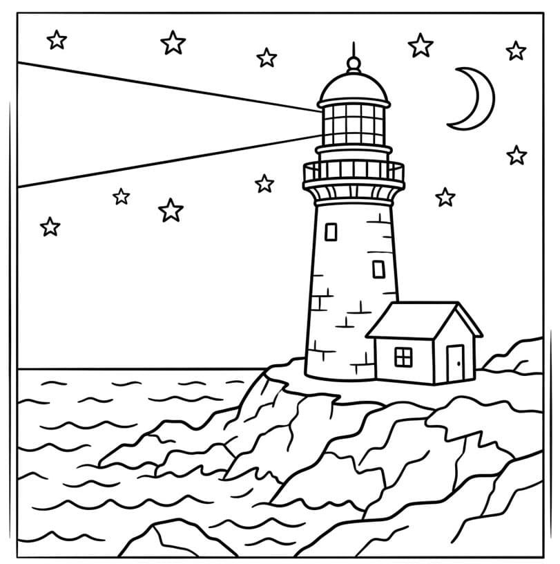 ระบายสี ประภาคารใต้แสงดาว