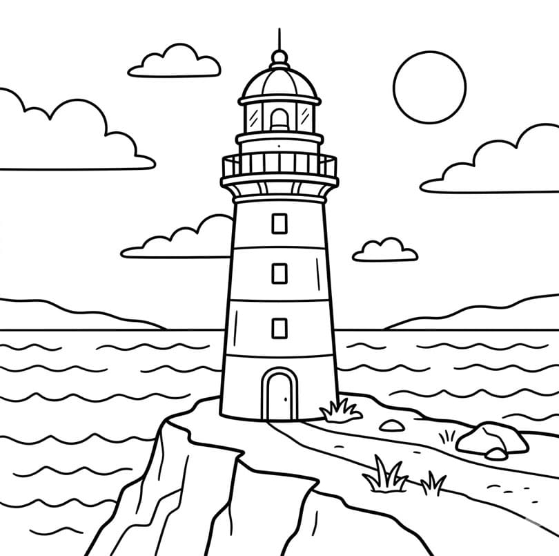 ระบายสี ประภาคารยามพระจันทร์