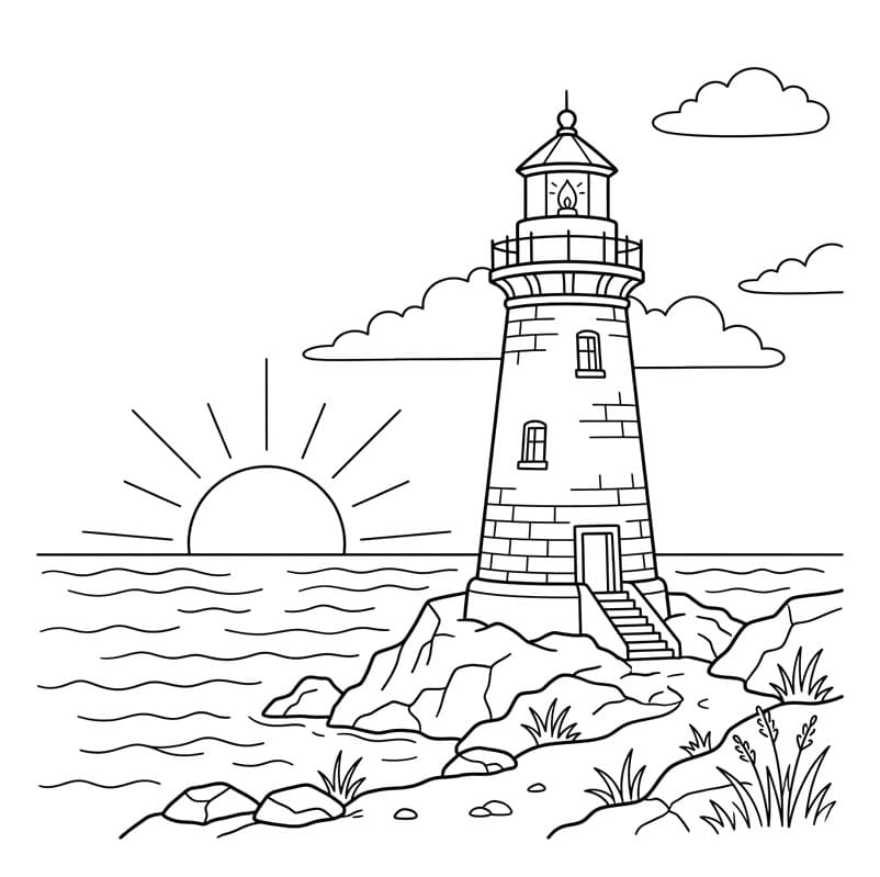 ระบายสี ประภาคารยามรุ่งอรุณ