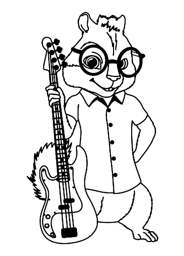 ระบายสี ไซมอนกับกีตาร์ของเขา