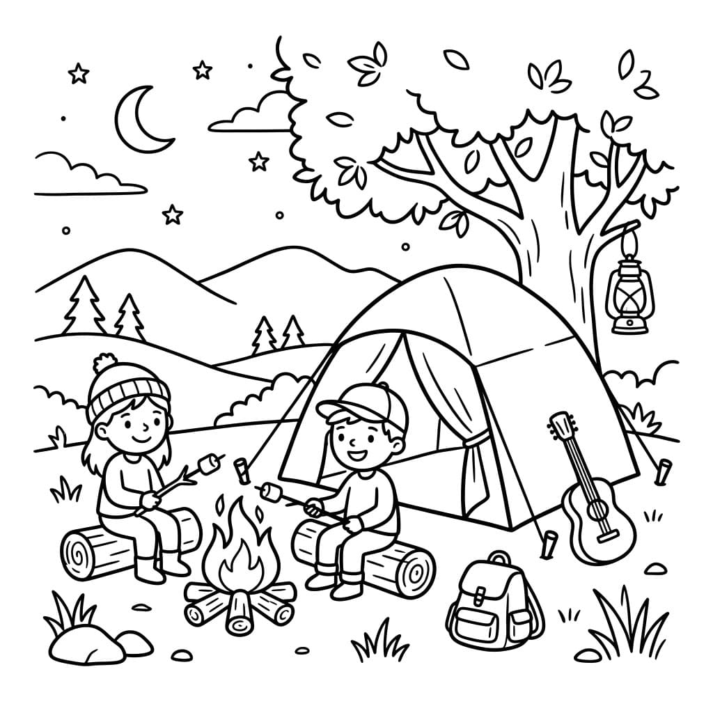 ระบายสี สิ่งพิมพ์เกี่ยวกับการตั้งแคมป์