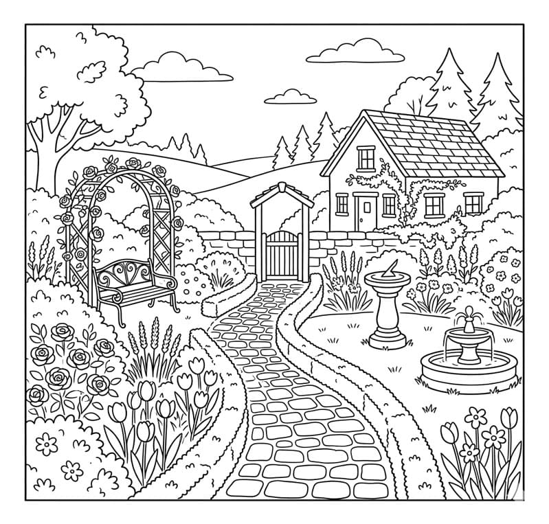 ระบายสี สวนบ้านในฝันแสนสวย