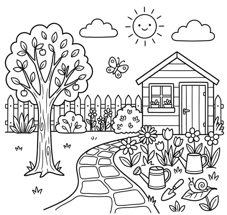 ระบายสี สวนเล็กหน้ากระท่อม