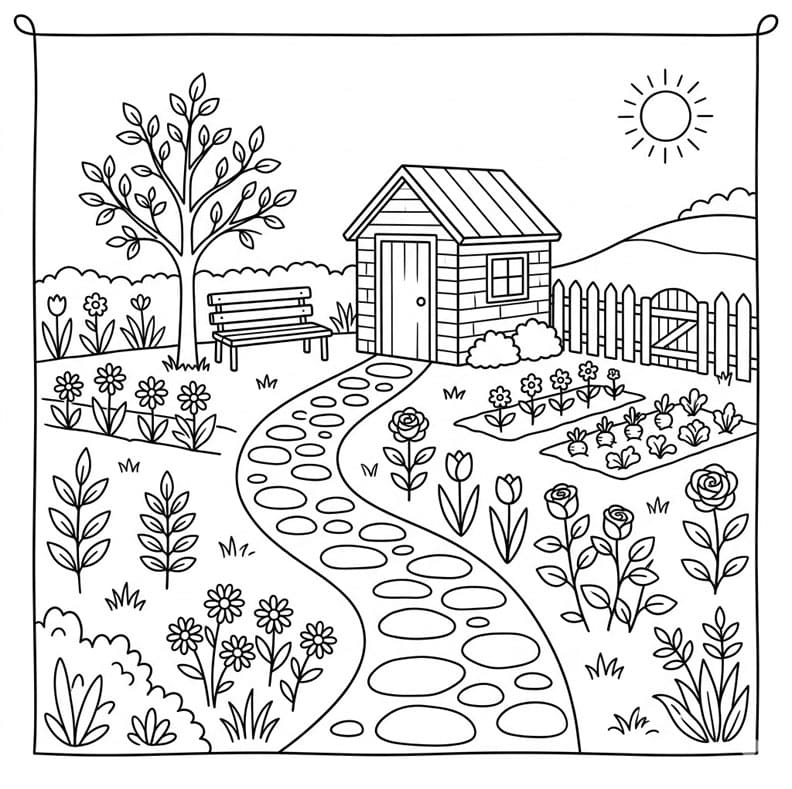 ระบายสี สวนทางเดินหินธรรมชาติ