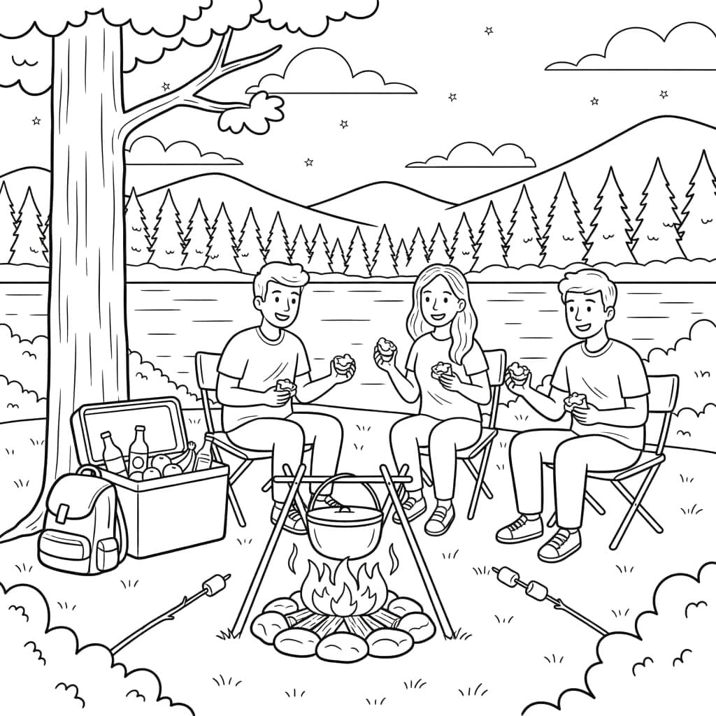 ระบายสี ตั้งแคมป์ฟรีสำหรับเด็ก