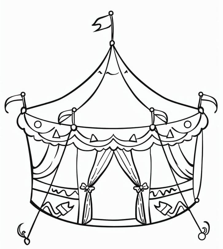 ระบายสี เต็นท์ละครสัตว์แบบเรียบง่าย