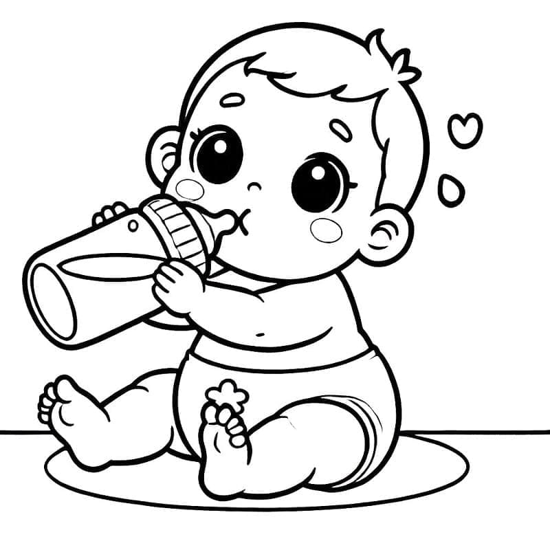 ระบายสี ทารก ดื่มนม