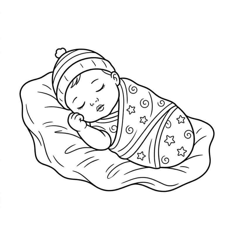 ระบายสี ทารก นอนหลับน่ารัก