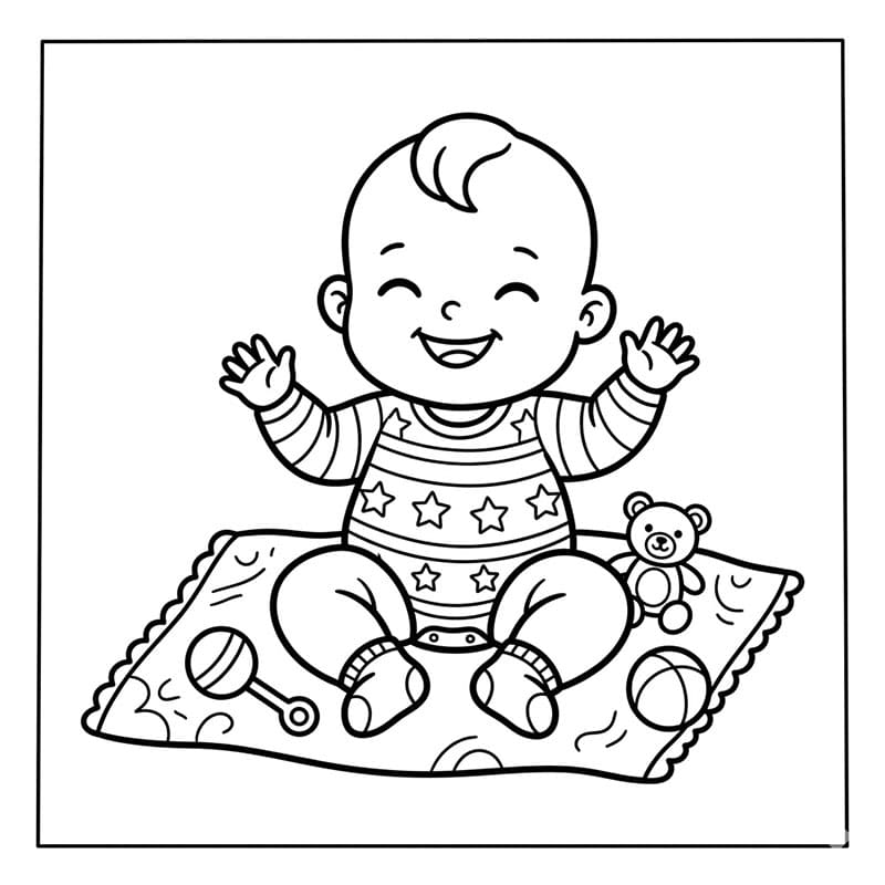 ระบายสี ทารก ยิ้ม