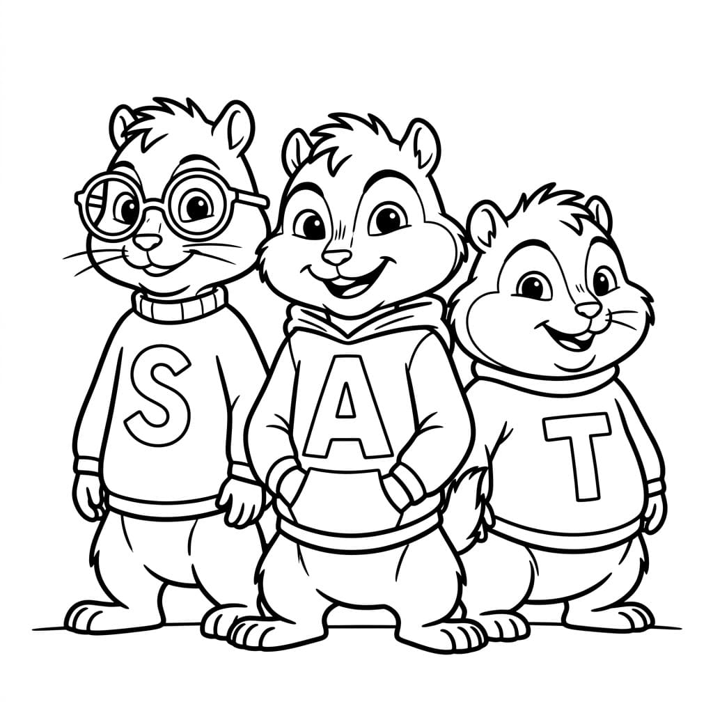 ระบายสี ทีมแอลวินสามตัวน่ารัก