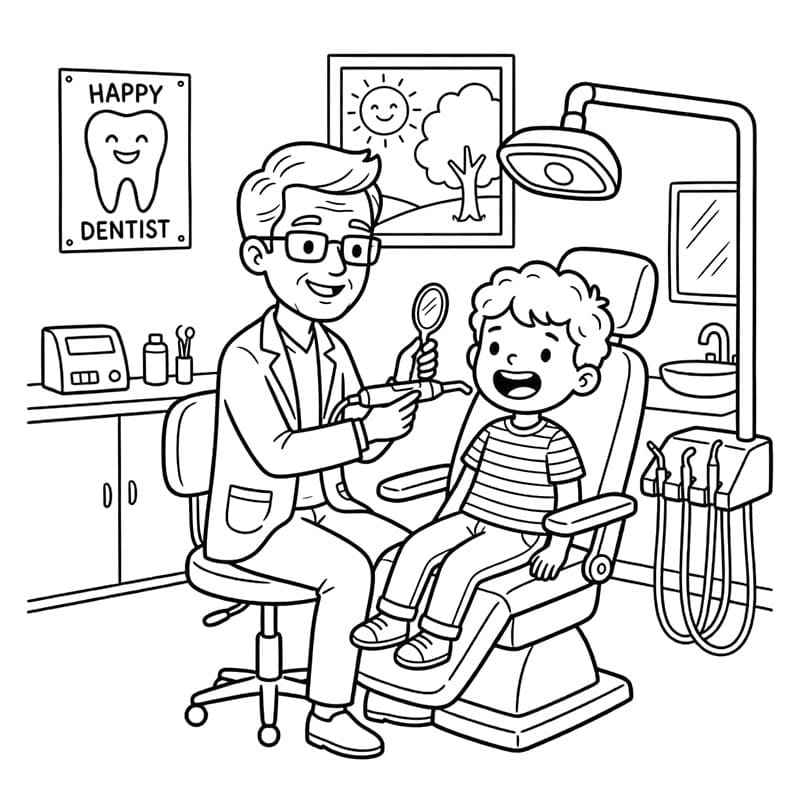 ระบายสี ตรวจสุขภาพฟันเป็นประจำ