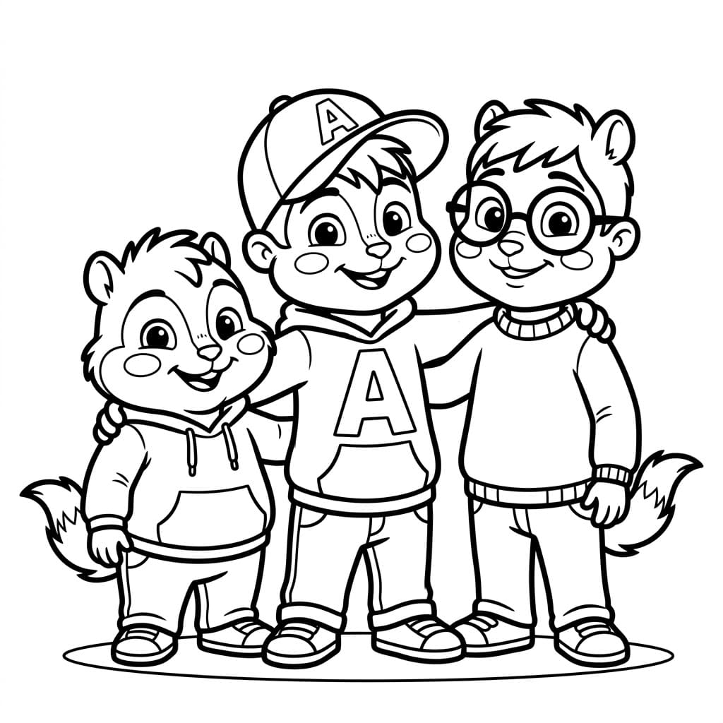 ระบายสี แอลวินกับเพื่อนในหมวก