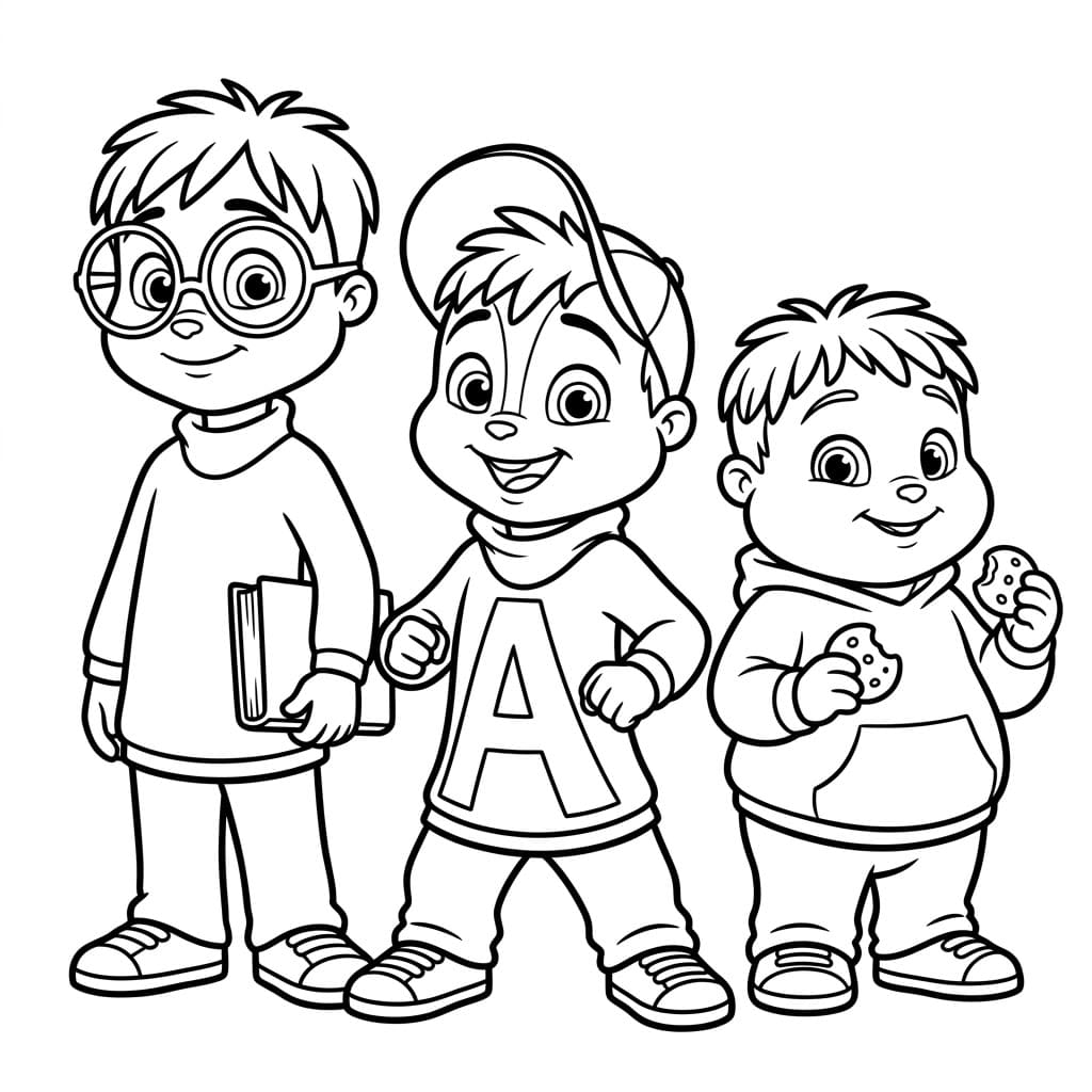 ระบายสี แอลวินและเพื่อนเดินเล่น