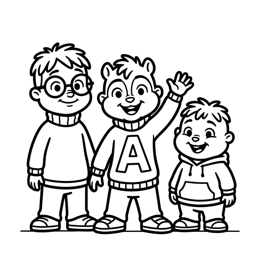 ระบายสี แอลวินและทีมยิ้มสดใส