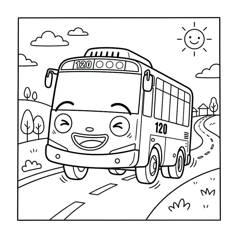 ระบายสี รถบัสน้อยทาโย อัศจรรย์
