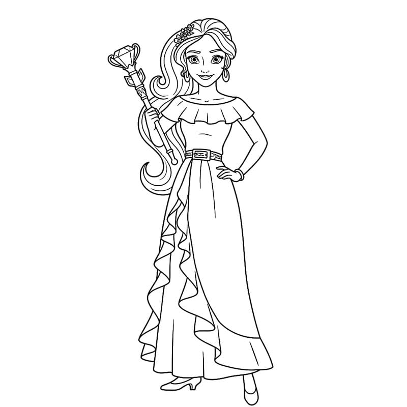 ระบายสี เจ้าหญิงเอเลน่าถือคทา