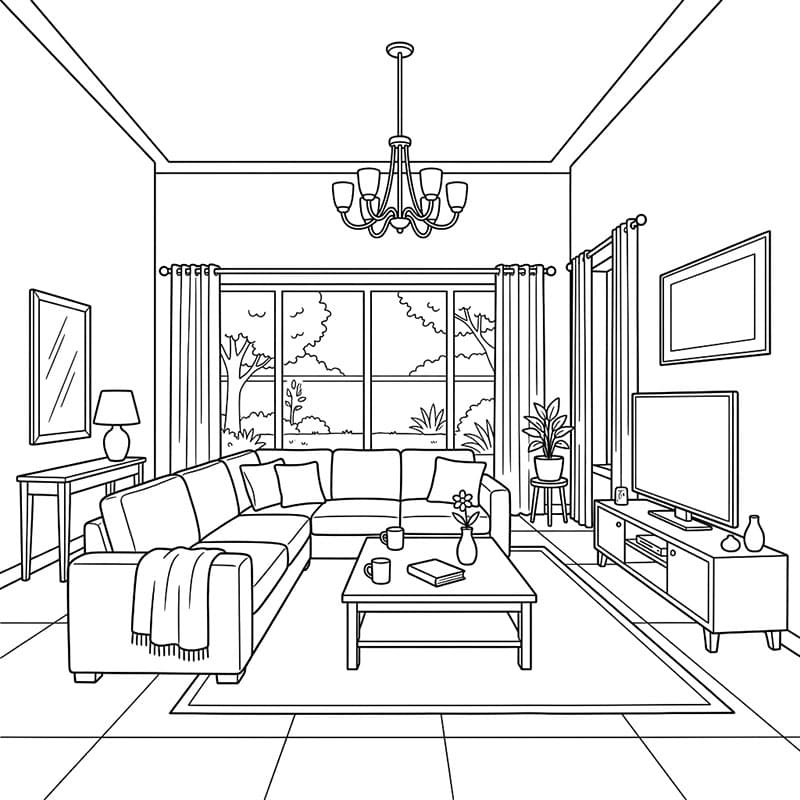 ระบายสี ห้องนั่งเล่นแสนสงบ