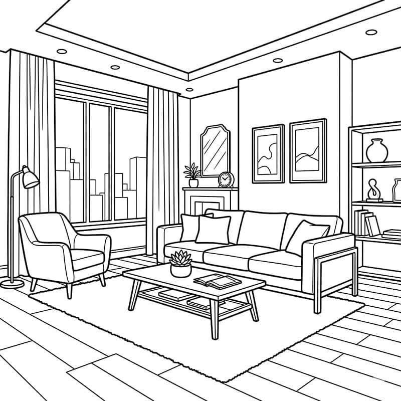 ระบายสี ห้องรับแขกกว้างขวาง