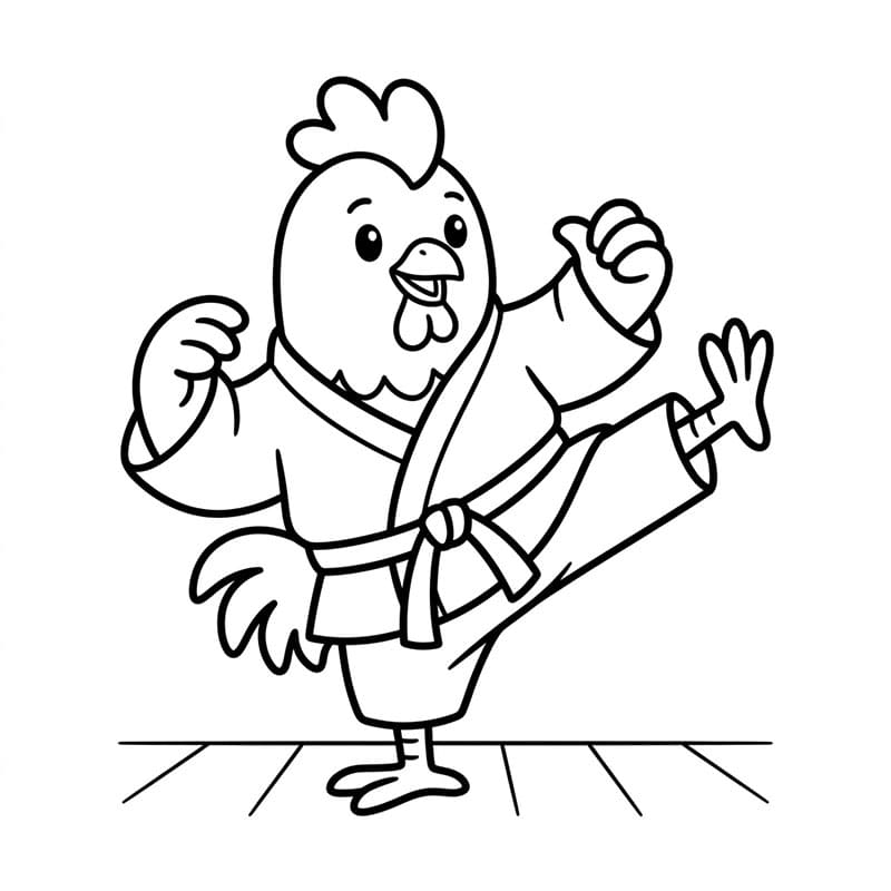 ระบายสี ไก่คาราเต้