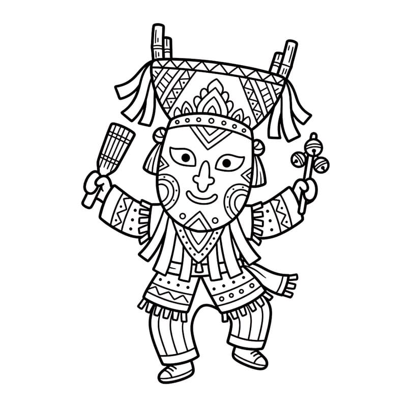 ระบายสี ผีตาโขนแห่ฉลอง