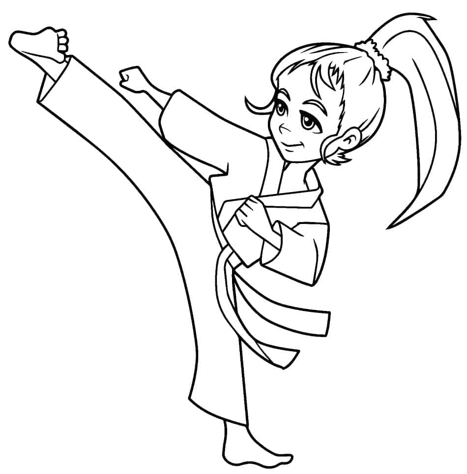 ระบายสี สาวคาราเต้สุดเท่
