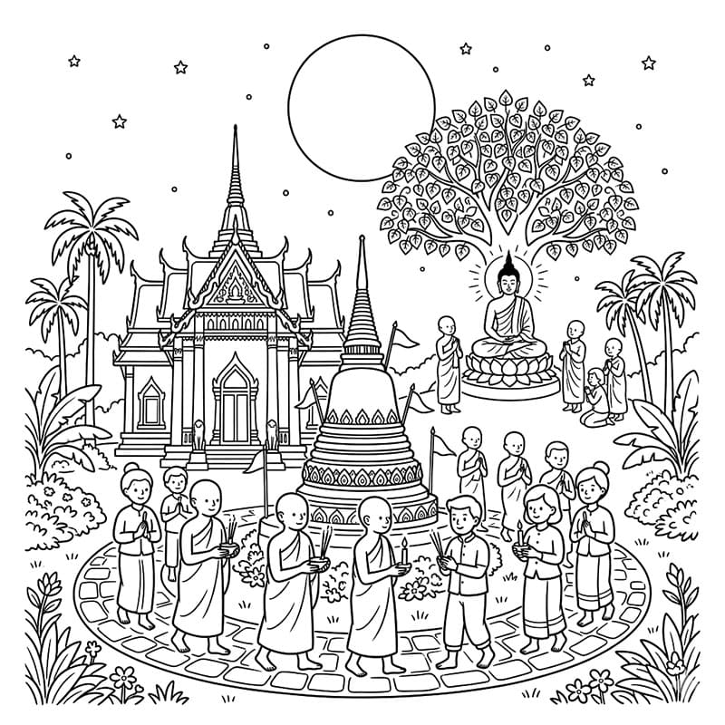 ระบายสี วันวิสาขบูชาชุมชนศรัทธา