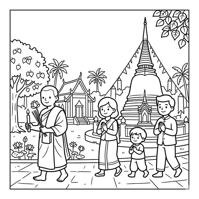ระบายสี วันวิสาขบูชาหน้าวัด