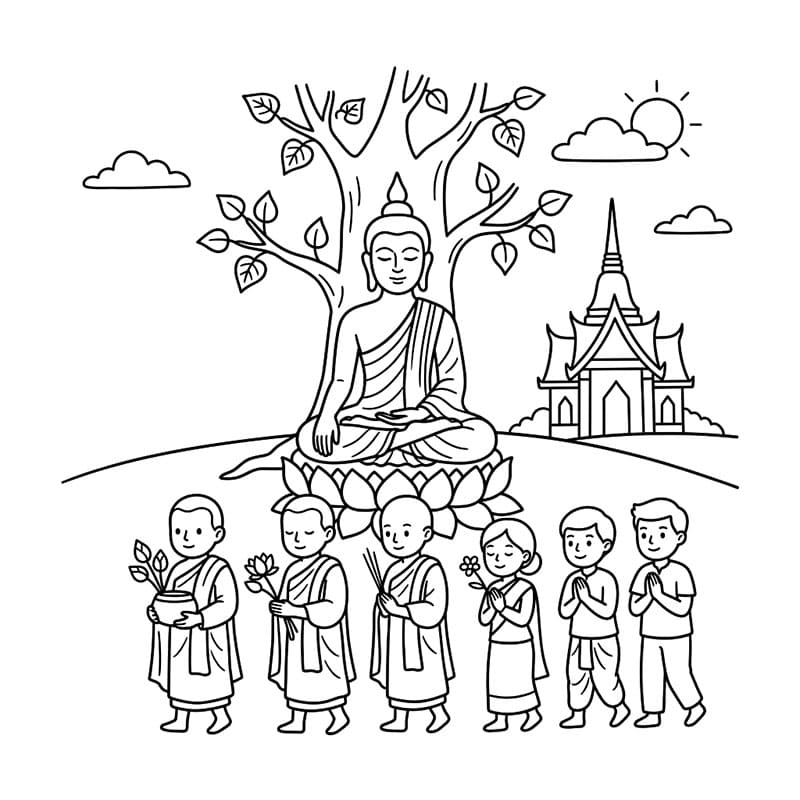 ระบายสี วันวิสาขบูชา