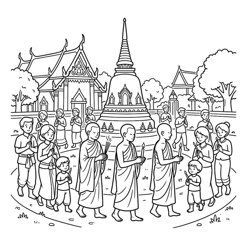 ระบายสี วันวิสาขบูชาขบวนแห่บุญ