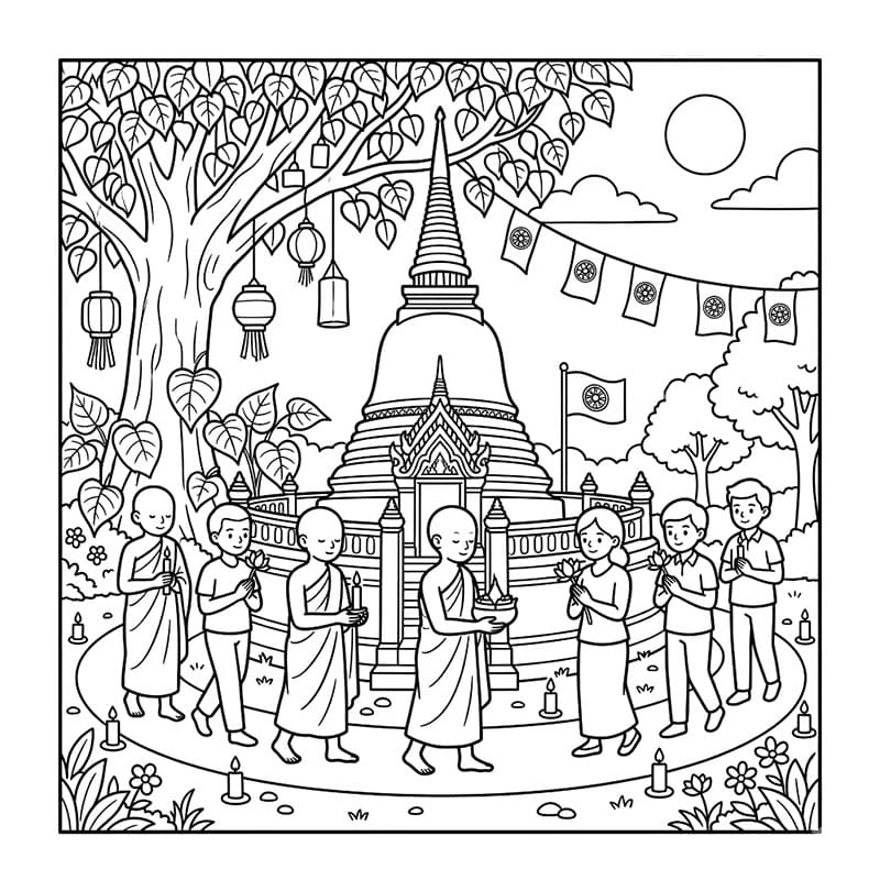 ระบายสี วันวิสาขบูชางานวัด