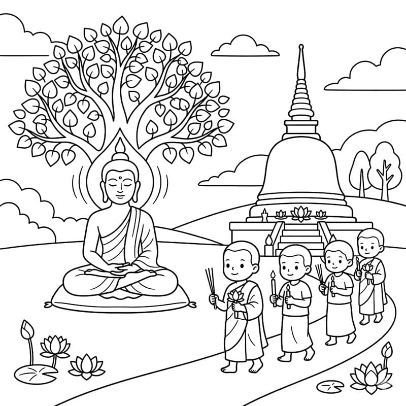ระบายสี วันวิสาขบูชาศรัทธาชาวพุทธ