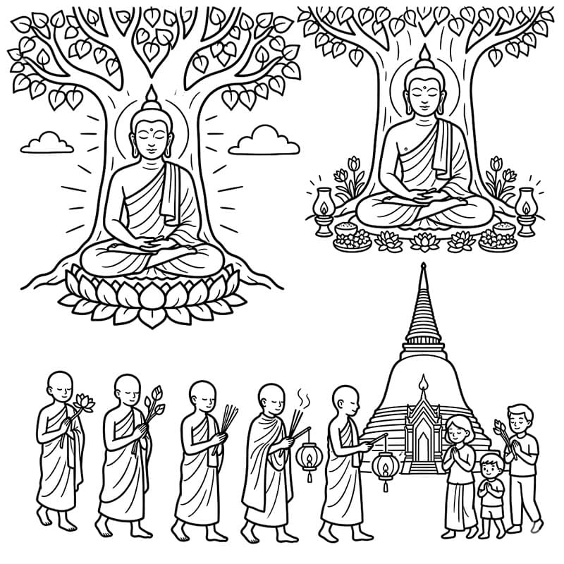 ระบายสี วันวิสาขบูชาสวดมนต์ร่วมใจ