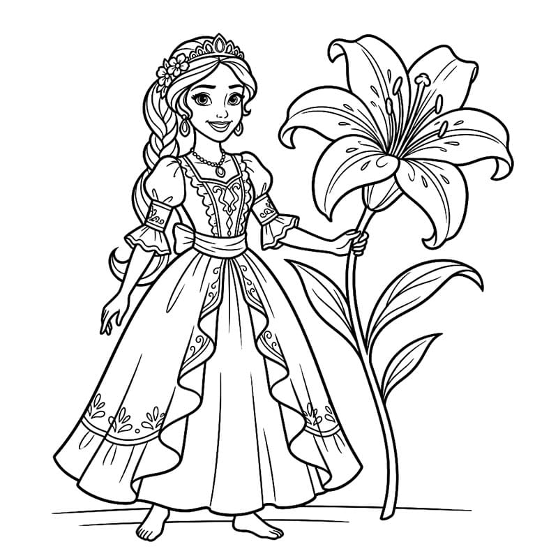 ระบายสี เอเลน่ากับดอกลิลลี่