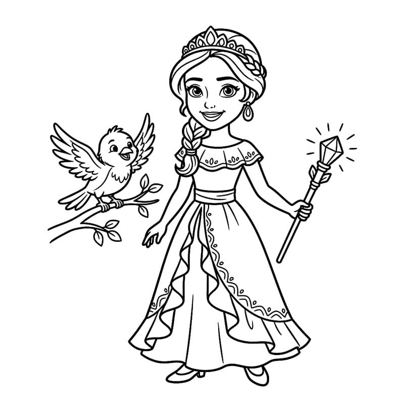 ระบายสี เอเลน่ากับนกคู่ใจ